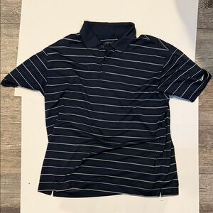 Nike Men's Polo Shirt in Navy and White Stripes